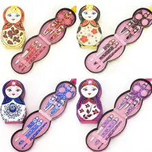 6 шт набор для ногтей из нержавеющей стали набор русская кукла по уходу за ногтями щипцы, маникюр, педикюр набор 2AU30