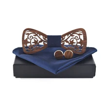 Деревянная бабочка для мужчин деревянный галстук-бабочка Галстуки Цветочные носовой платок с принтом Bowknots Формальные повседневные Gravatas тонкий бизнес галстук