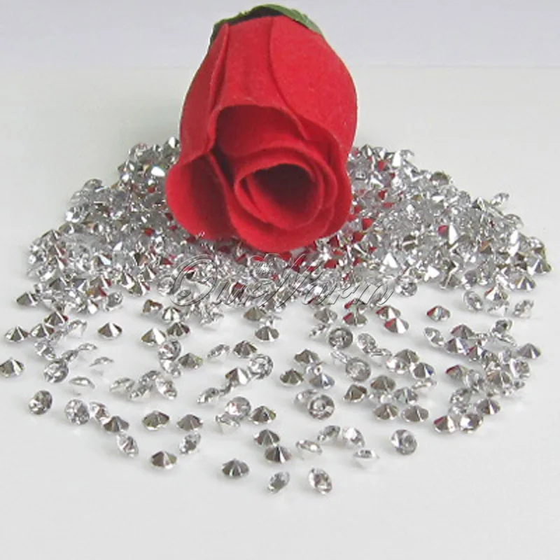 Серебро 1000 шт./лот 1/3carat 4.5 мм Алмаз Конфетти искусственная акрил для свадьбы