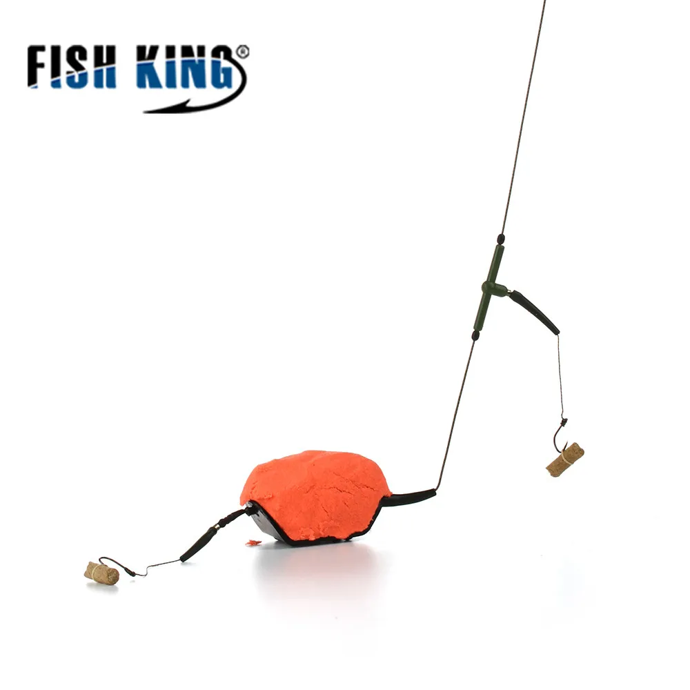 FISH KING рыболовная клетка для приманки 20 г-80 г Рыбная приманка медная ловушка держатель корзины-кормушки с крючками Карп рыболовные снасти инструмент