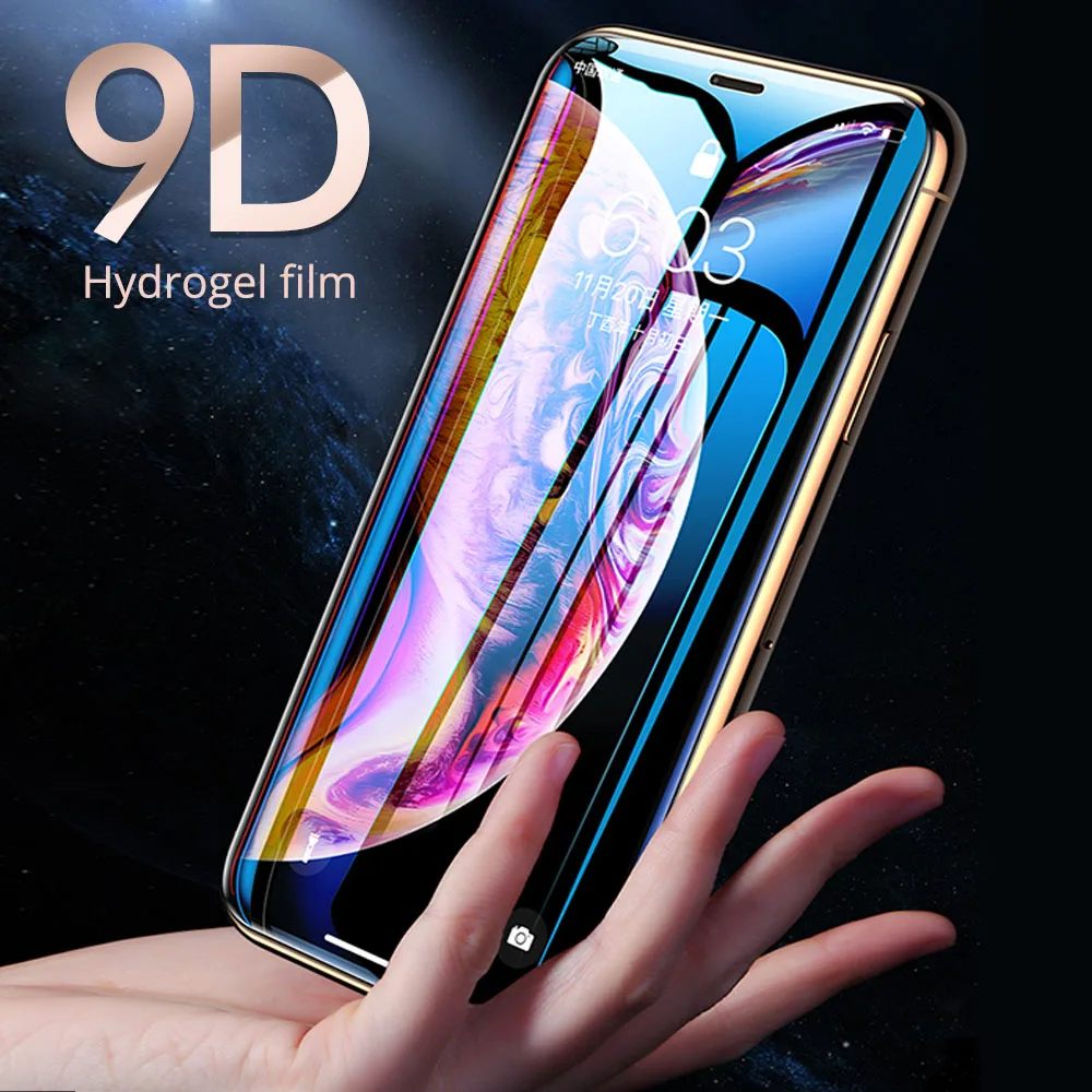 10pcs 9D Full Cover Soft Hydrogel Film For iphone 6 6S 7 8 Plus X 10 Screen Protector For iphone 7 8 XR XS Max Film(Not Glass