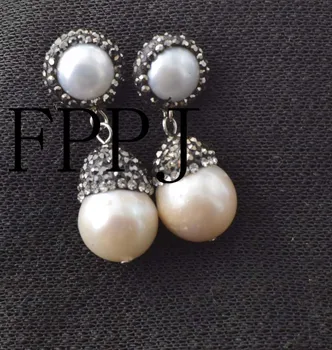 

freshwater pearl white baroque reborn keshi earrings hook