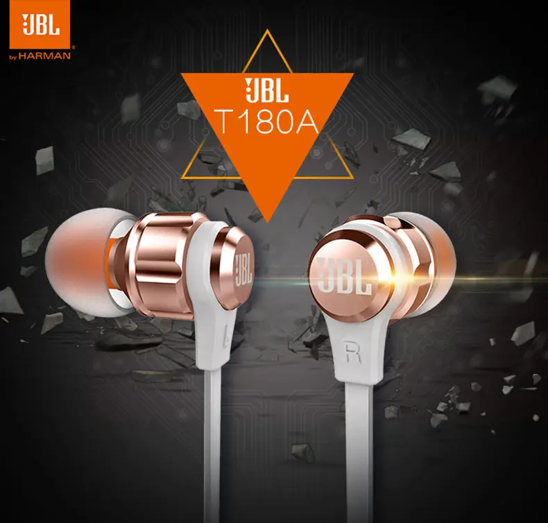 JBL T180A Модные лучшие басы стерео наушники для Android iOS мобильный телефон в ухо наушники гарнитуры с микрофоном наушники