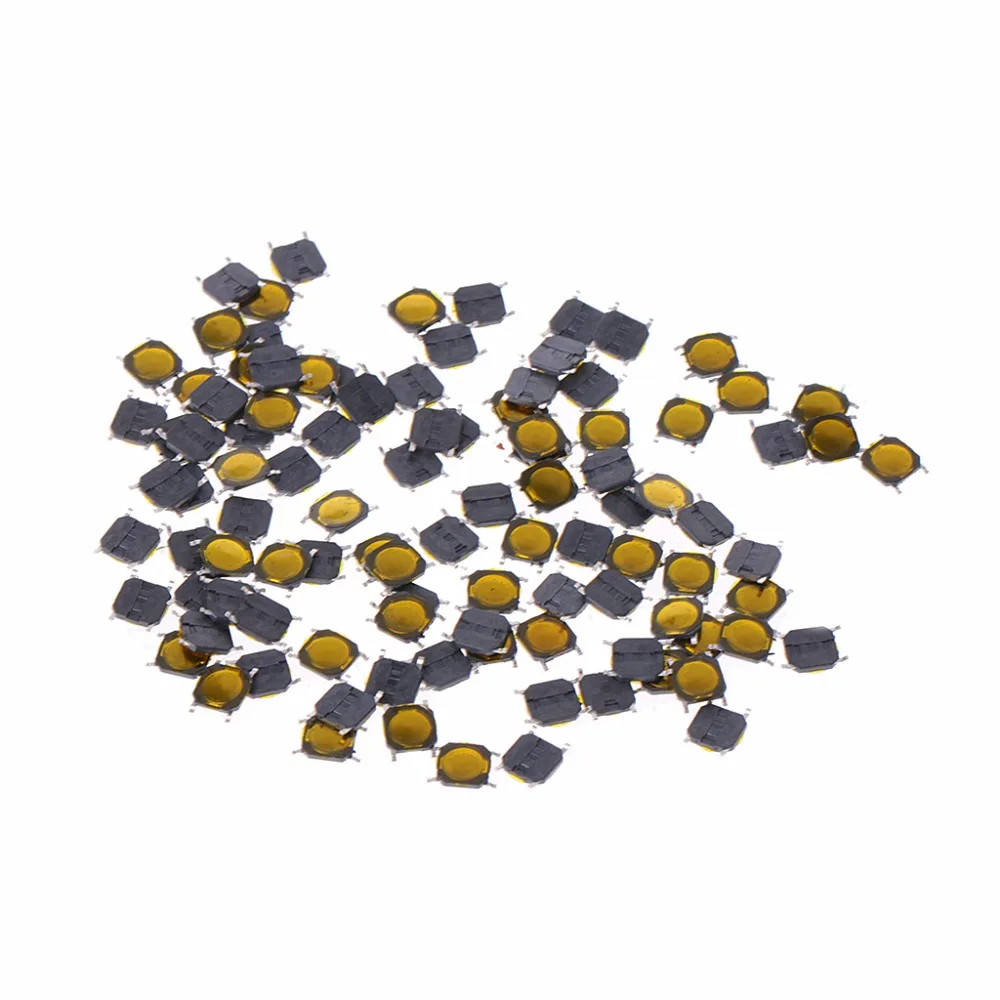 

BGEKTOTH 4x4x0.7mm Long Service Life 4 Pin SMD Micro Momentary Push Button Tactile Switch High Precision Mechanism 100 Pcs