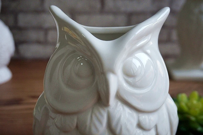 Белый coruja ceramica сова, украшение для дома Сова цветочный горшок ваза ручной работы украшение комнаты фарфоровая статуэтка животного