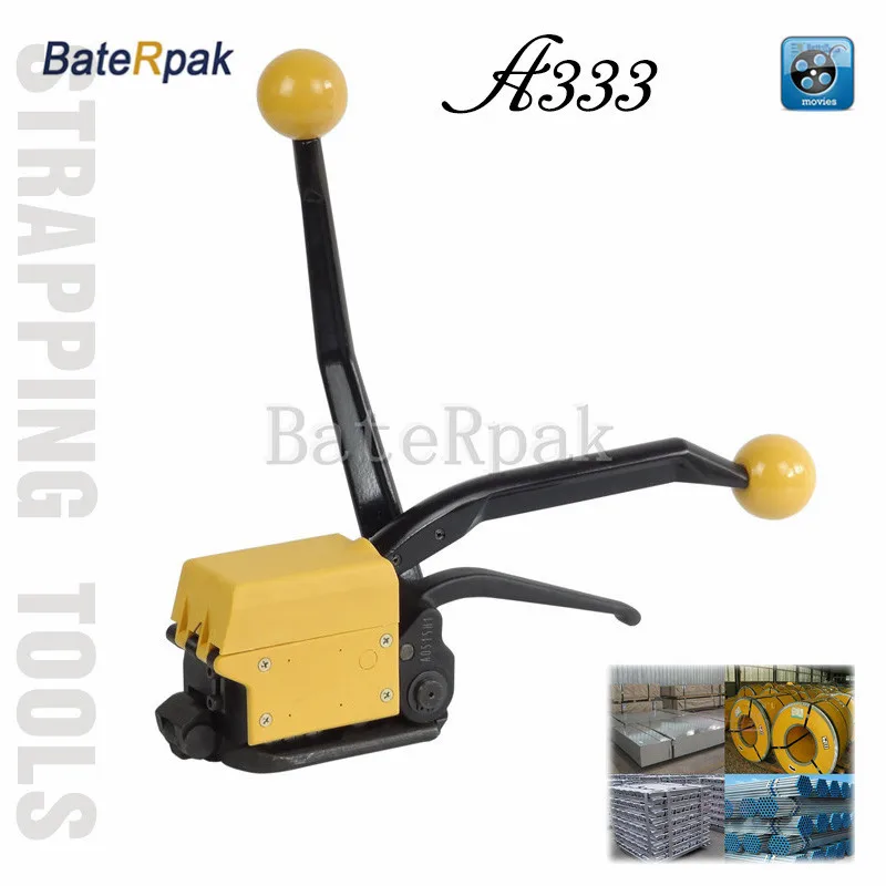 A333 baterpak الصلب حزام آلة ملزمة ، جودة عالية الصلب الفرقة آلة الربط الشحن مشبك ، دعوى ل 13-19 ملليمتر الصلب حزام