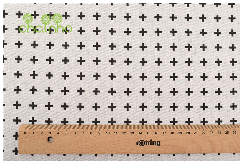 Chainho, 6 шт./лот, черно-белая серия, Лоскутная хлопковая льняная ткань с принтом, для рукоделия, стеганая и швейная салфетка, материал для сумок, 25x45 см