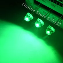 1000 шт./лот ярко-зеленый свет изумрудно-зеленый свет-Светодиод LED короткие ноги 5 мм соломенная шляпа LED длина ног: 16-18 мм