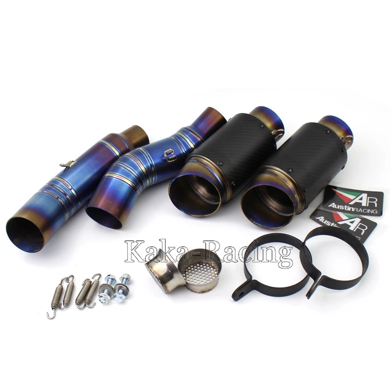 

Titanium Alloy Motorcycle Exhaust Pipe Muffler System Slip On Connect Mid Middle Link Pipe Tail For kawasaki Z1000 (2010-2017)