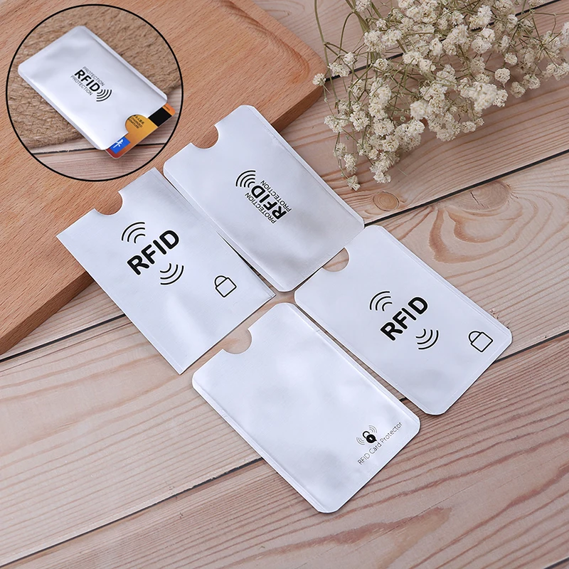 10pcs Anti Rfid Wallet Blocking Card Holder Reader Lock Bank Id Bank Card Case Protection Metal Credit Card Holder Aluminium