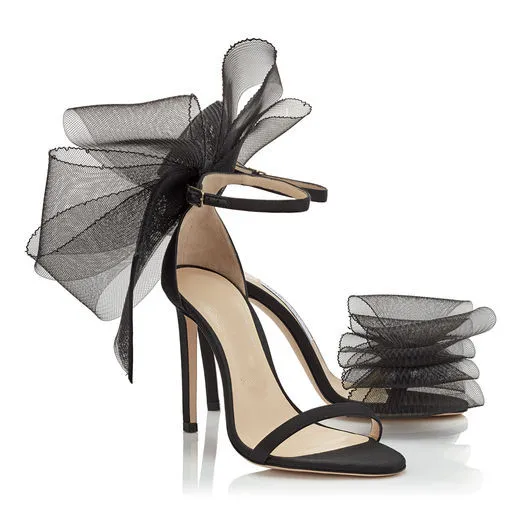 Летние свадебные сандалии; модные Асимметричные туфли с бантом; свадебные туфли на высоком каблуке; женская обувь