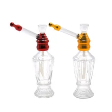 HORNET Hookah Shisha Smoking Glass Water Pipe 192MM Aluminum Metal Smoke Pipes With Long Glass Handle Metal Mouth Filter