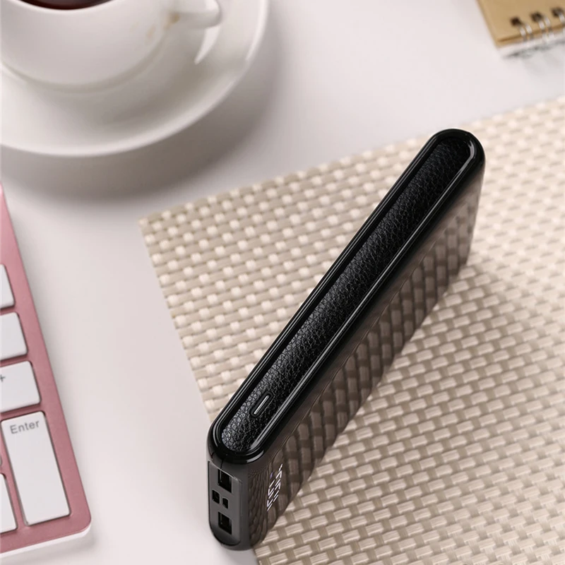 

Black Color 10000mAh Power Bank Digital Display Screen 18650 Mobile Power Type-C Charging Treasure Powebank For iPhone Xiaomi