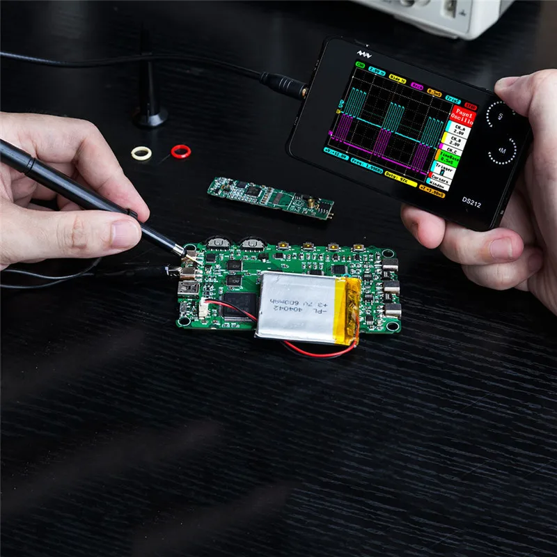 Большой палец колеса DS212 мини карманный размер ЖК цифровой портативный осциллограф Nano Ручной пропускной способности 1 МГц Частота дискретизации 10MSa/s