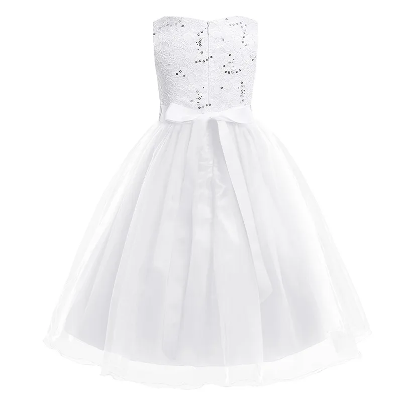IEFiEL/элегантное детское кружевное платье с блестками и цветочным узором для маленьких девочек; пышное свадебное платье подружки невесты; платье принцессы с фатиновой юбкой