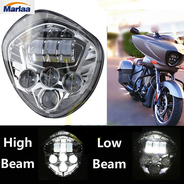 60w Motorcycle Headlights Assembly LED Motorcycle Headlamp Kit for
