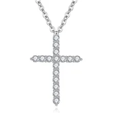 Серебряное ожерелье подвеска-крестик Модный Крест CZ кристалл кулон с циркониевым камнем ожерелье женский свадебный Р