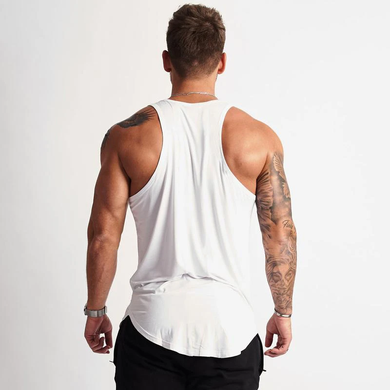 Muscleguys бренд Мужская спортивная одежда для бодибилдинга майка Для мужчин майка для фитнеса рубашка без рукавов однотонная хлопковая майка для мускулистых мужчин