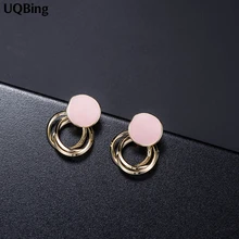 Темперамент геометрический круг серьги 925 пробы серебряные серьги-гвоздики Бижутерия Серьги Brincos, можно носить