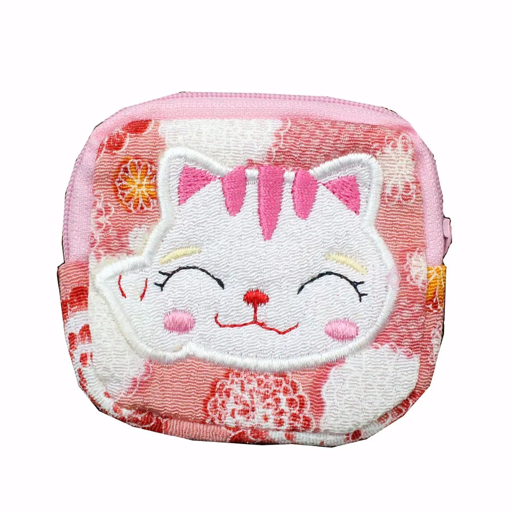 M296 милый женский кошелек Lucky Cat 10 видов стилей, маленький кошелек, тканевый Кошелек для монет, Холщовая Сумка для женщин, студенческий подарок