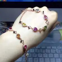 Натуральная Зеленая яшма браслет из натурального драгоценного камня 925 серебряный браслет Мода бабочка капли воды девушка партии ювелирный