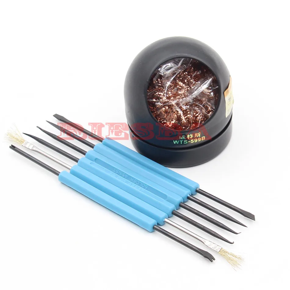 Useful 6 In 1 BGA Solder Assist Tools + Iron clean ball for PCB Repair