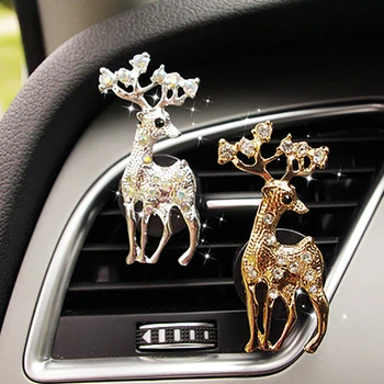 

JOORMOM car air outlet clip rhinestone sika deer conditioning balm piece interior accessories for women