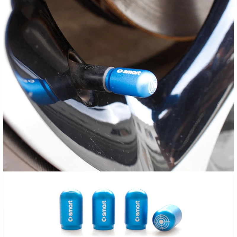 

For Smart 450 451 453 Car Decoration Auto Tire Valve Caps Auto Tyre Wheel Ventile Air Stems Cover Smart Logo Car Accessories