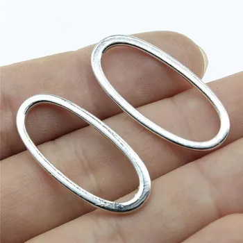 

WYSIWYG 5pcs 34x15mm Smooth Oval Circle Connector Charm Pendants Jewelry Making Oval Circle Pendants Charm
