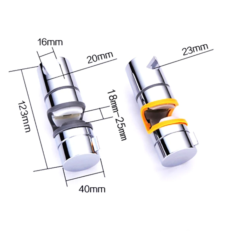 Душевые кронштейны 18-25 мм Регулируемый скользящий зажим для душевой рейки ABS хромированный держатель кронштейн слайдер экологически чистые инструменты для ванной комнаты