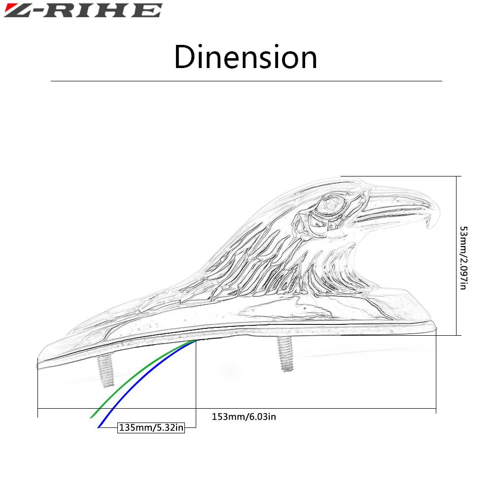 Хромовые Мотоциклетные аксессуары Орел Украшение для головы статуя мотоцикла для ATV переднее крыло и автомобильный клапан крышка