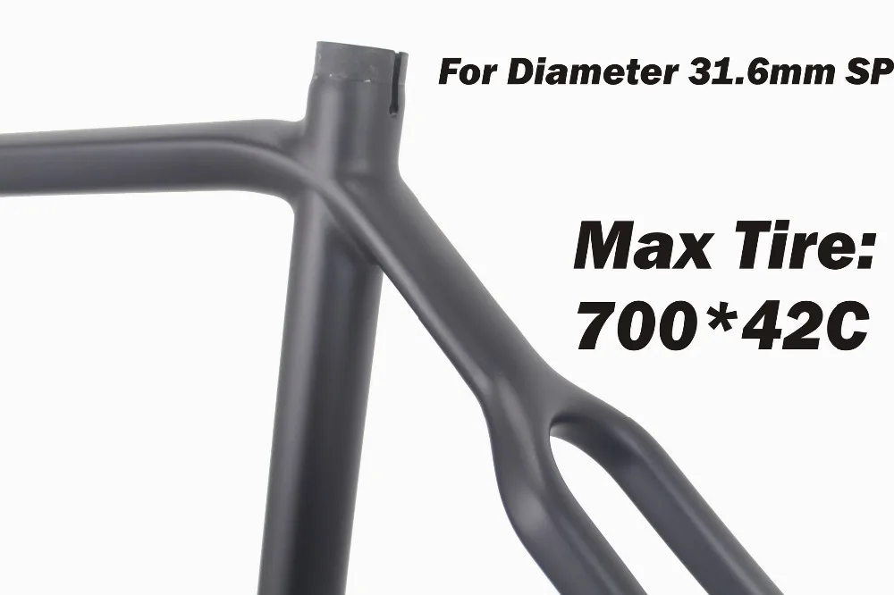 Discount 2018 MIRACLE Flat mount 700x42C Carbon cyclocross frame Di2&Mechanical disc Cyclocros bike Carbon frame Internal cable 5