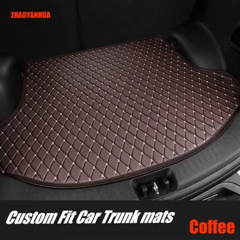 

ZHAOYANHUA Car trunk mats for Hyundai ix25 ix35 Elantra SantaFe Sonata Solaris Veloster Waterproof leather carpet liners