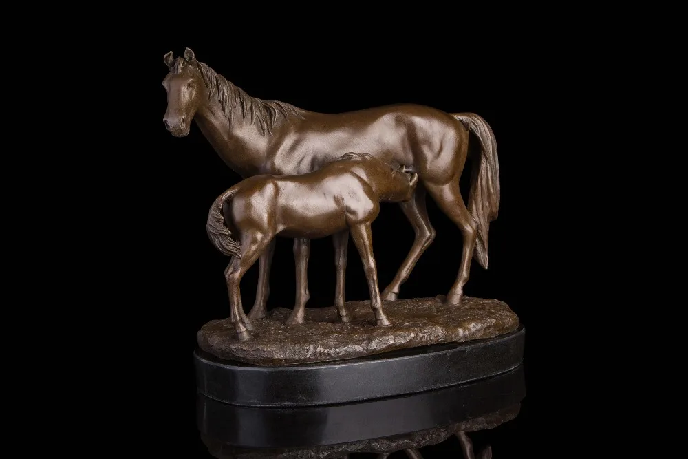 Bronze Brass Figurine Statuette Russian Horse Baltic Amber IronWork #24-2 
