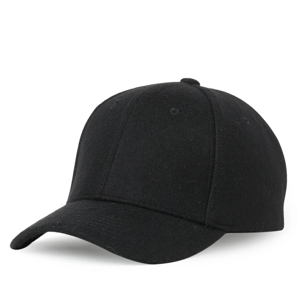 Brand NUZADA Autumn Winter Keep Warm Snapback Bone Men Women Baseball Caps Hats Cap Simpl Color Black Grey Woolen