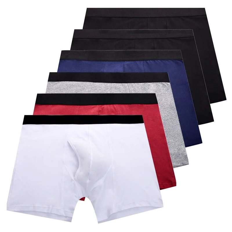

2019 New arrived Shots Europe size Men Boxers Solid Cotton Underwear Man Soft Unterwasche Excellent Length 6M12