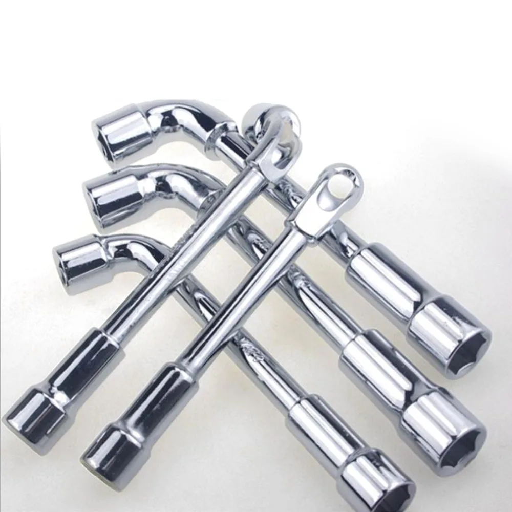 10cs Chromium plated 6 27mm hexagon wrenches L type wrench socket