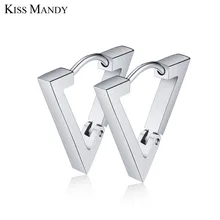 KISS MANDY антиаллергенные серебряные треугольные серьги-гвоздики для женщин женские серьги из нержавеющей стали модные ювелирные изделия GTE100