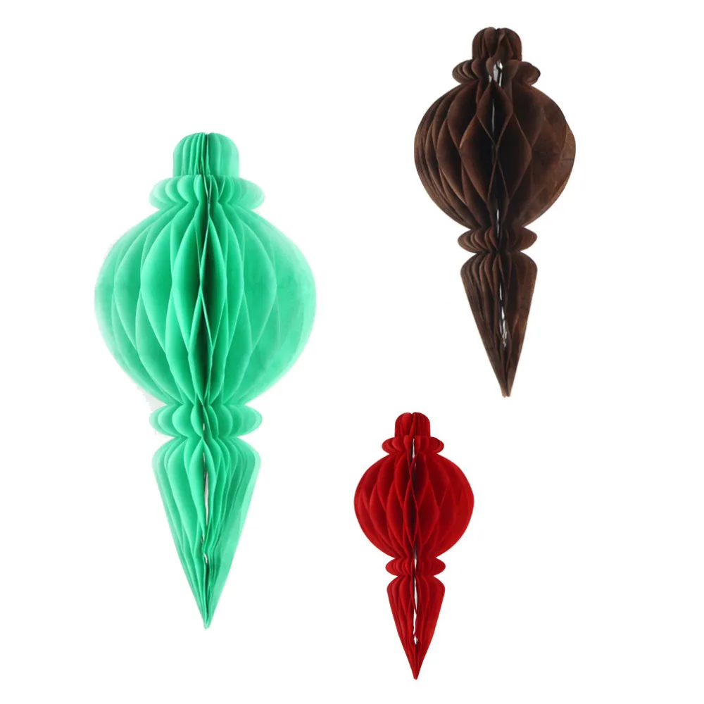 

Set of 3 Mix Size Tissue Paper Honeycomb Bauble Hanging Decorations for Home Christmas Party Decorations