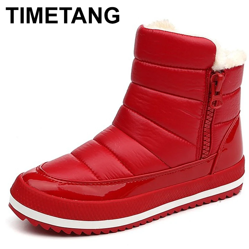 

TIMETANG Women Boots Shoes Woman Botas Mujer 2018 Women's Winter Shoes Woman Warm Winter Snow Boots Ankle Waterproof Winter C081