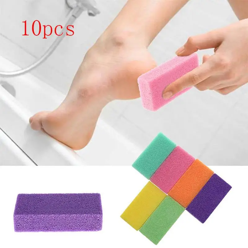 

10pcs Pumice Foot Scrubber Sponge Exfoliating Hard Dead Skin Callus Remover Foot Scrub Pedicure File Foot Rasp Random Color