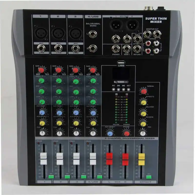 Дешевые CT 40 usb 4 канальный микшерный пульт DJ микшер звук mp3|Сценическое