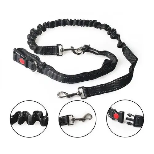 Hands Free Dog Leash For Running Walking Hiking Retractable Shock