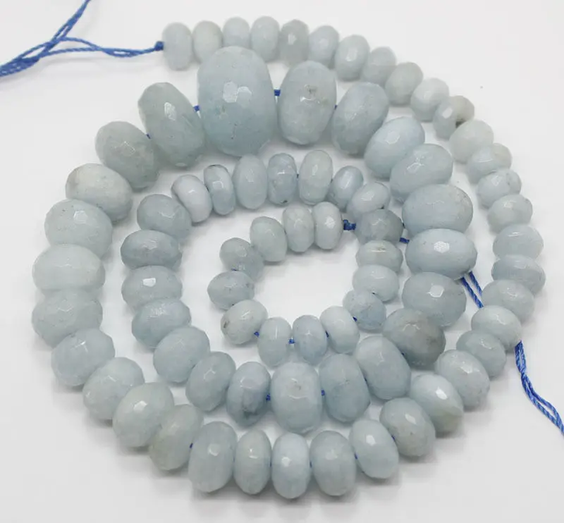 wb 003138 8mm-18mm natural roundel faceted loose beads 17"long strand