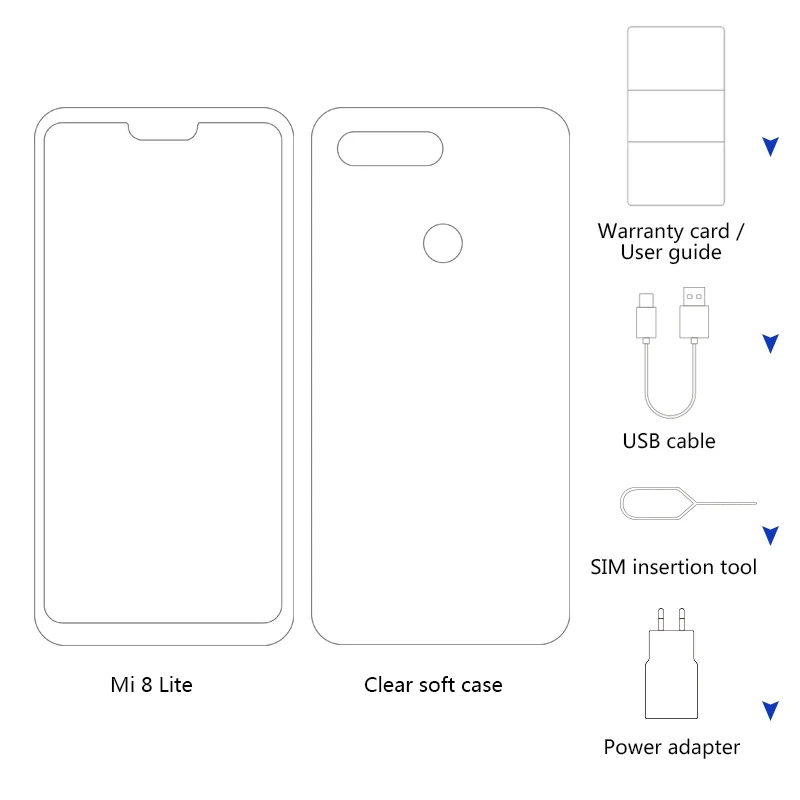 Глобальная версия Xiaomi Mi 8 Lite 4 Гб ОЗУ 64 ПЗУ мобильный телефон Snapdragon 660