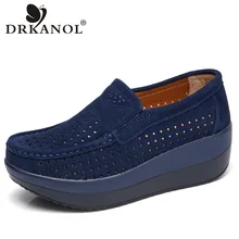DRKANOL/ г.; женская обувь на плоской платформе; удобная женская повседневная обувь на платформе без застежки; женская летняя обувь; винтажный мокасин
