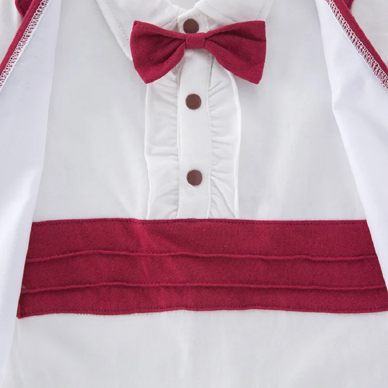 Tuxedo Costumes For Baby Boy Rompers Summer Handsome Bow Tie Crown Fashion Boys Shortalls Newborn Jumpsuits Vest Tails Clothes