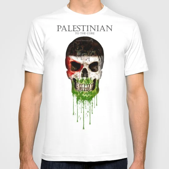 Men summer short sleeves T-shirt Palestine Flag Pattern Skull Casual Tee Men clothing Plus Size S M L XL XXL