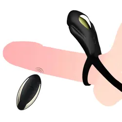 Кольцо-вибратор на пенис пульт дистанционного управления вибрирующий пенис Мошонка кольцо клитор стимулятор время задержки интимные