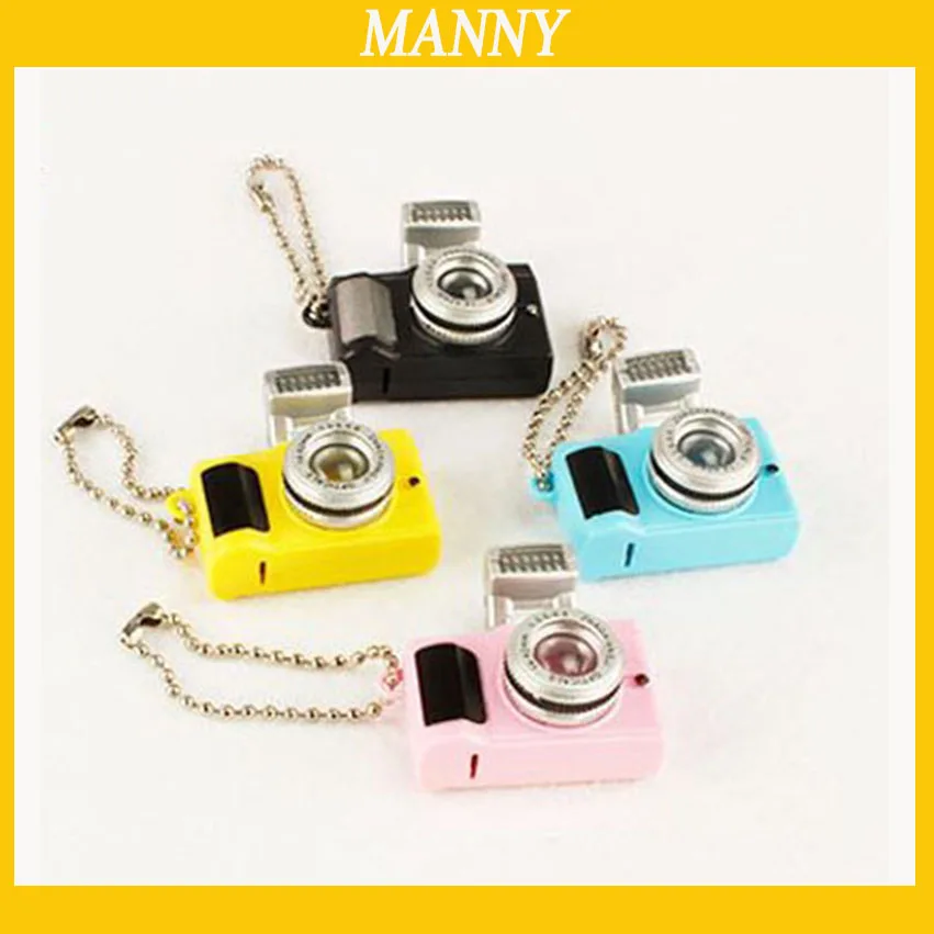 10pcs/lot Mini Camera Keychain LED Camera Gift With Sound Key Accessory